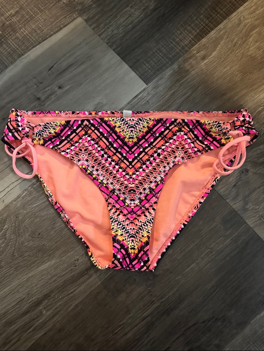 Women’s Pink Printed Tie-Side Bikini Bottom